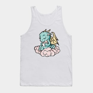 Baby Dragon Drinking Coffee Tank Top